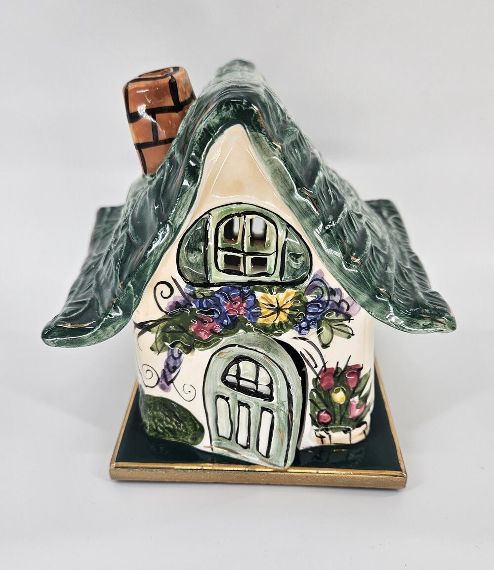 Blue Sky Clayworks Heather Goldminc Bee Cottage Tea Light House 2000